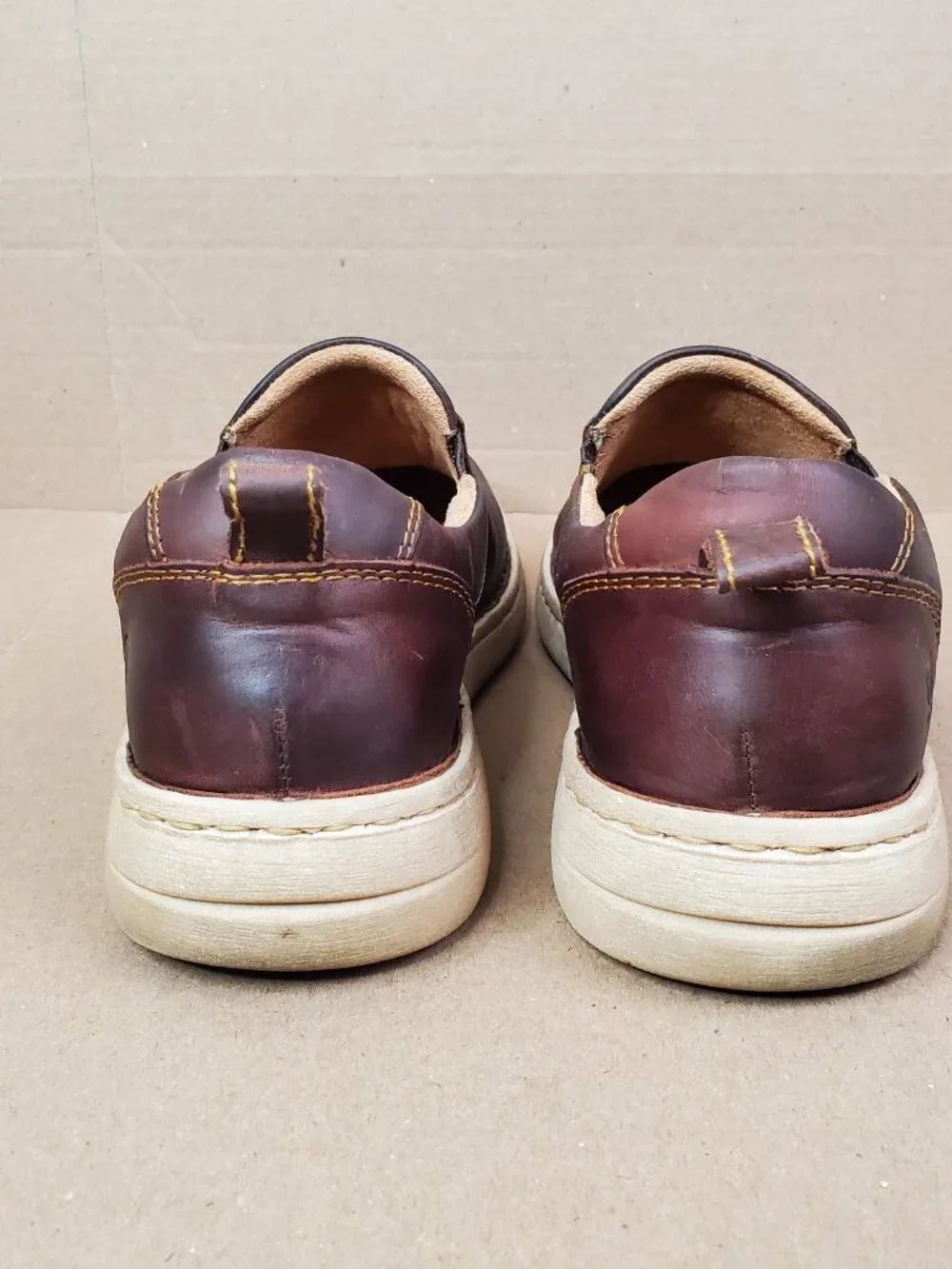 BORN Dalton Loafers Men's shoes size 10/43 M/W Dark Brown Leather slip on Comfor